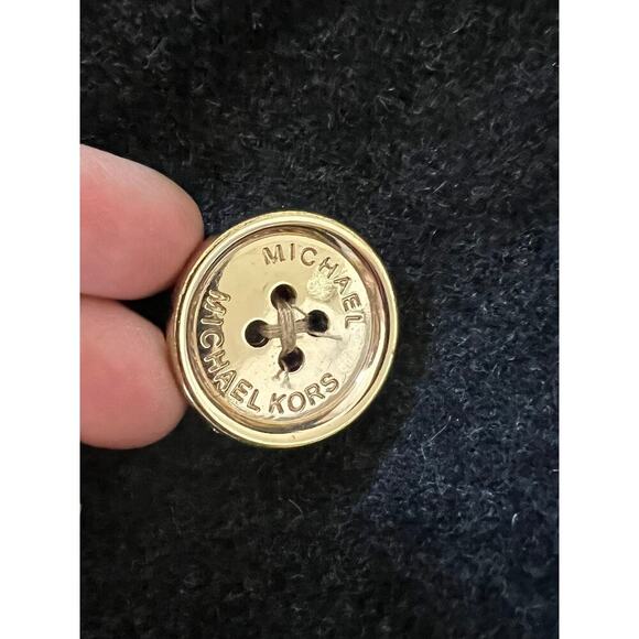 EUC Michael Kors black wool jacket sz 10 sophisticated classy gold buttons wintr - Picture 4 of 8